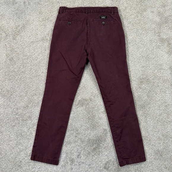 Banana Republic Fulton Skinny Chino Burgundy 31x30 Slim Stretch Casual Pants - Picture 8 of 10
